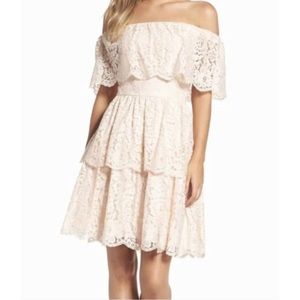 Eliza J Pale Pink Off the Shoulder Party Dress